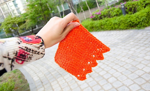 Shuei's Simple Garter Lace Edge Dishcloth