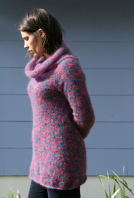 26 A-Line Sweater with wide roll collar