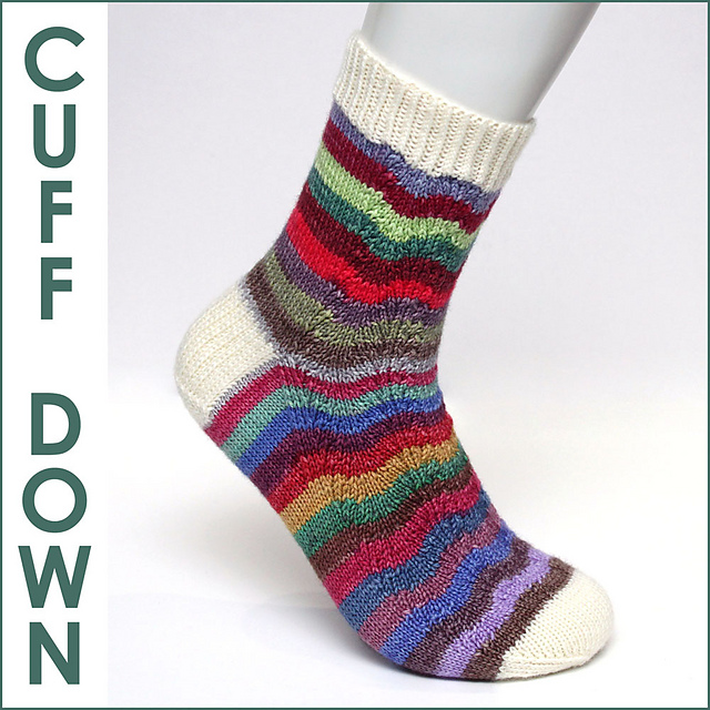 Ripple Socks - Cuff Down