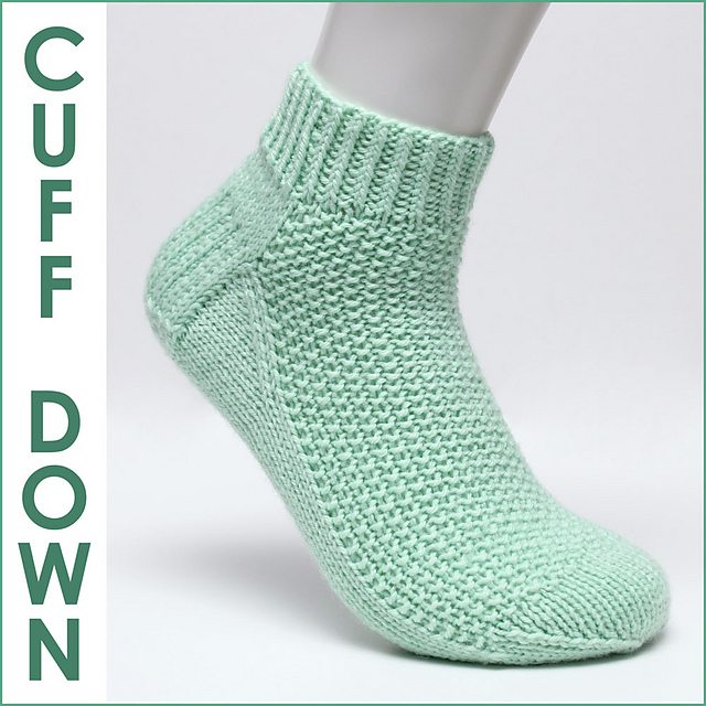 Green Apple Socks - Cuff Down (DK)