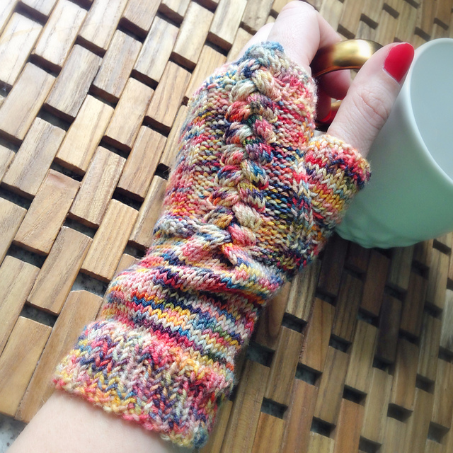 GRETA // Braided Cable Fingerless Gloves/Mittens