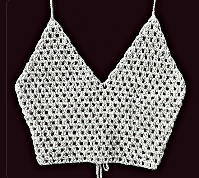 V neck granny stitch top