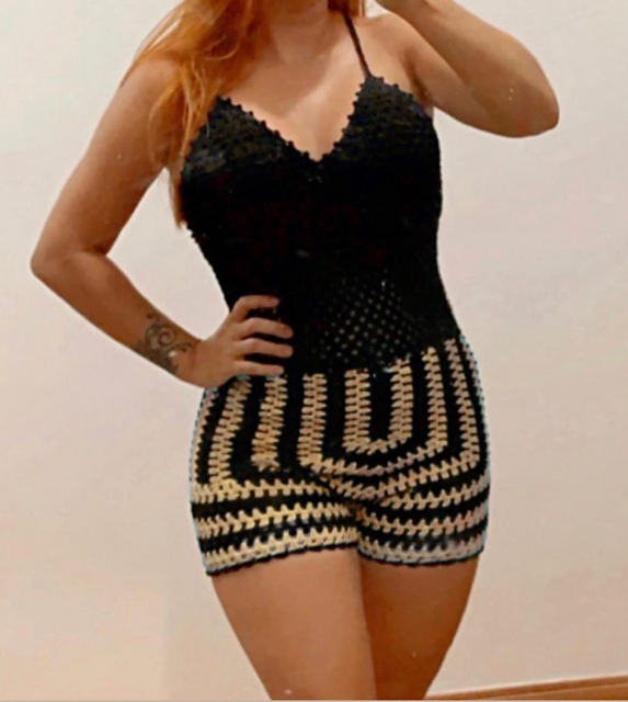Granny stitch romper