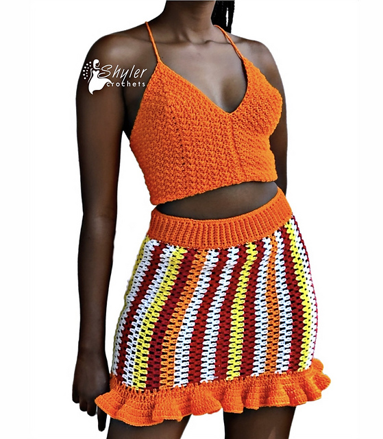 Granny stitch ruffle skirt