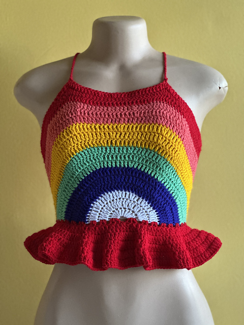 Peplum rainbow top