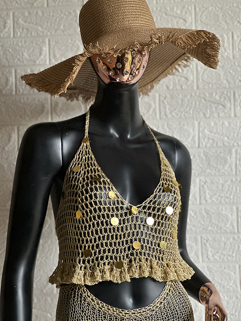 Sequin mesh top