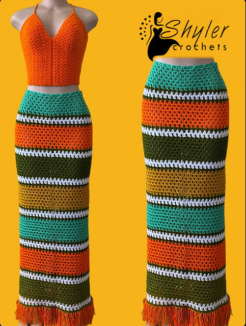 Granny stitch maxi skirt