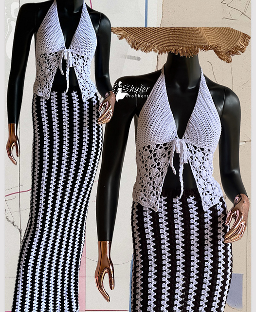 Granny stitch maxi skirt