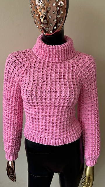Waffle stitch sweater