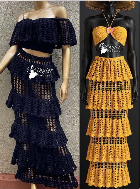 Layered beach skirt