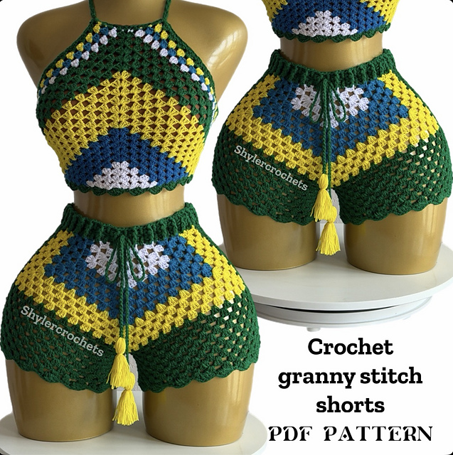 Granny stitch shorts