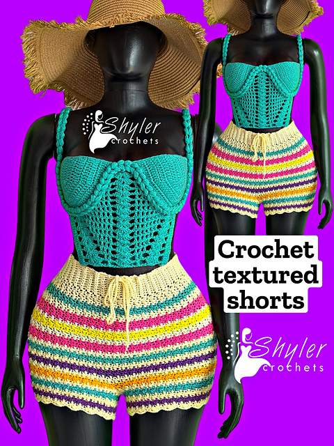 textured striped summer shorts