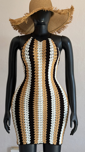 Cross hatch halter dress