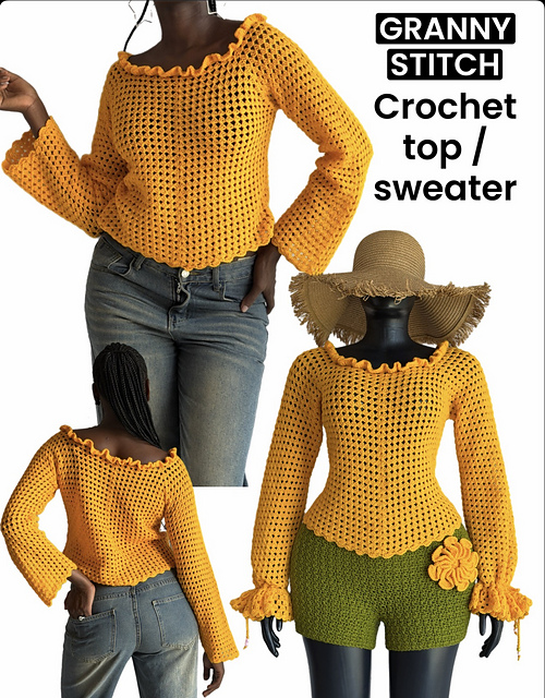 Granny stitch long sleeved top