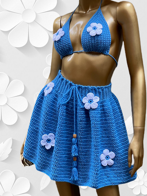 Circle ruffle mini skirt