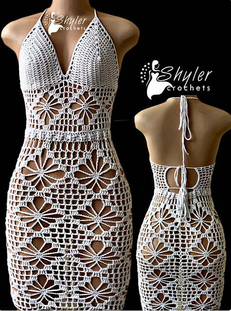 Flower stitch dress