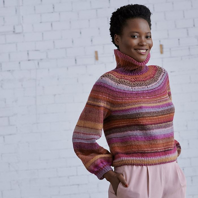 Womens Lace Yoke Cropped Sweater (6292-6)