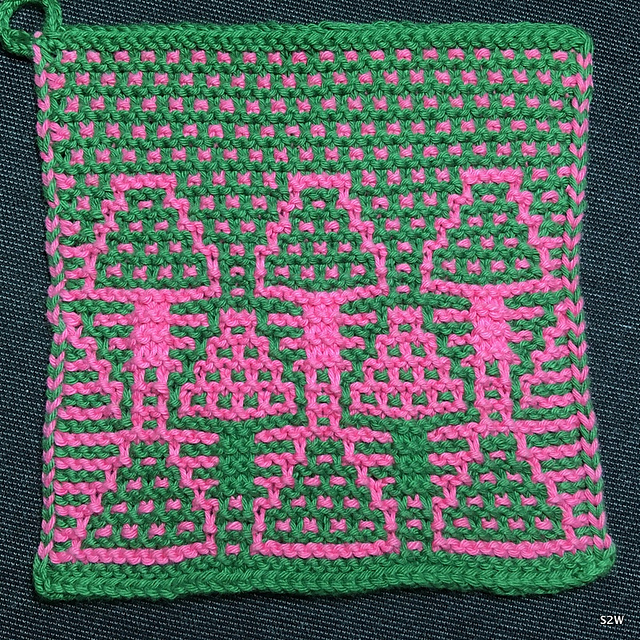 Mosaik Weihnachtsbäume mit Nachthimmel