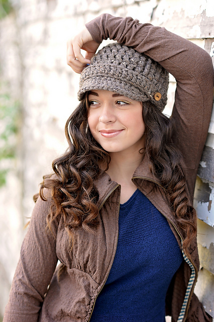 Ribbed Newsboy Hat  014
