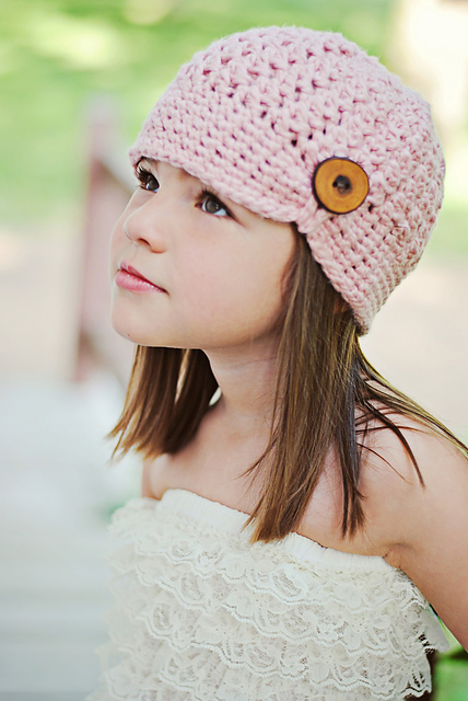Button Beanie Flapper Hat  021