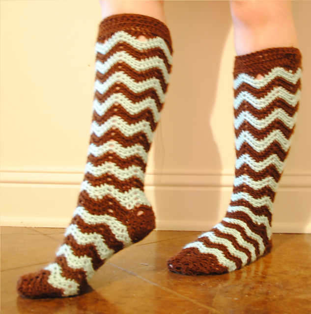 Crocheted Ripple Socks