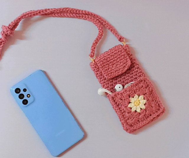 Phone Bag with Flower Pocket