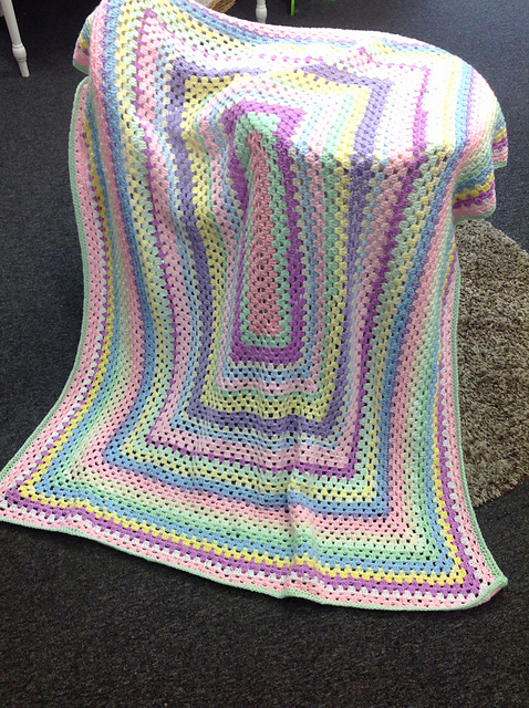 Stash Blanket - rectangle granny stitch