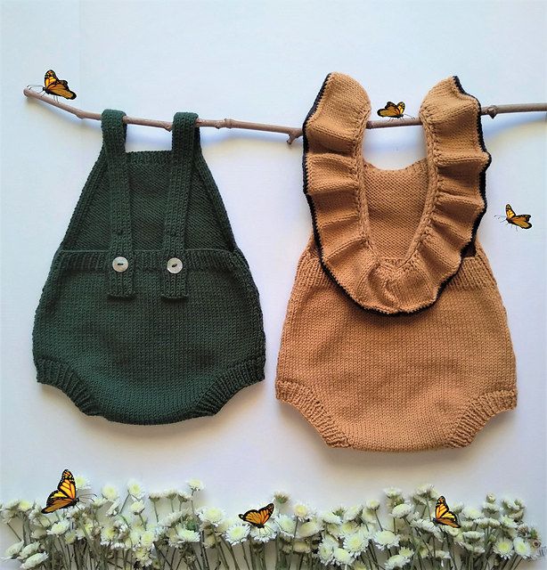 Ravelry: Fall Duo Baby Romper pattern by Sandra Magalhães
