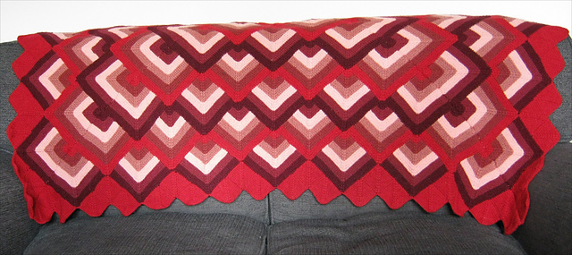 Autumn mitred square throw