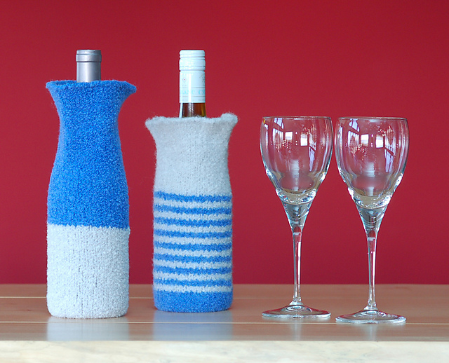 Felted Trenzado Wine Cozies