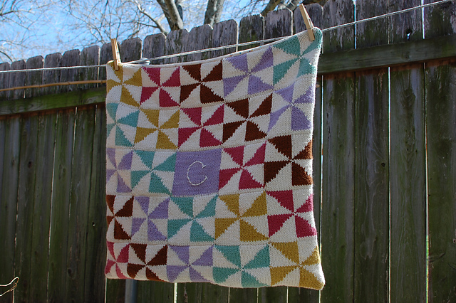Knitted Pinwheel Quilt