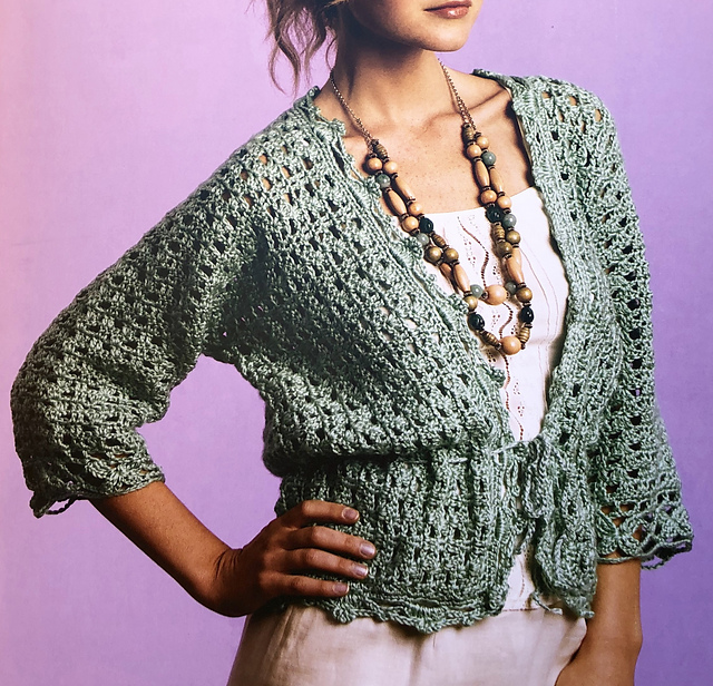 Flower-Cuffed Kimono Shrug