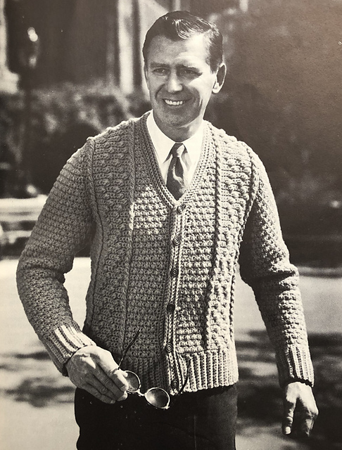 Crocheted Puff Stitch Cardigan B-470