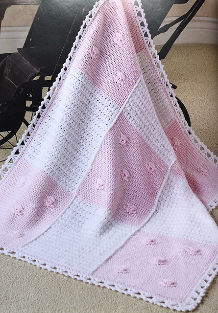 Pink Flowers Crib Cover