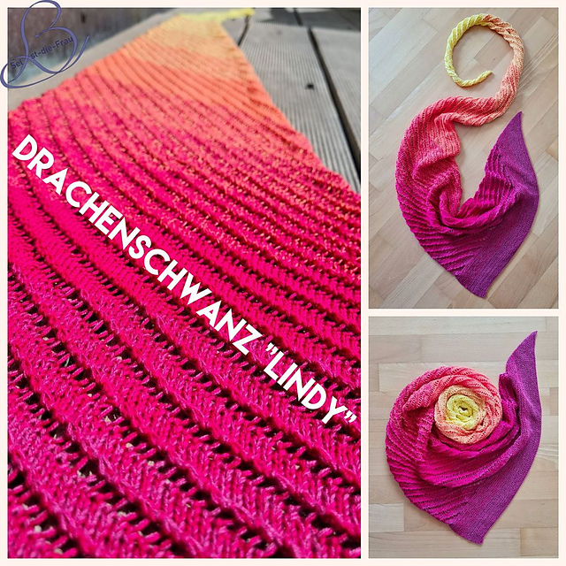 Drachenschwanz shawl „Lindy“