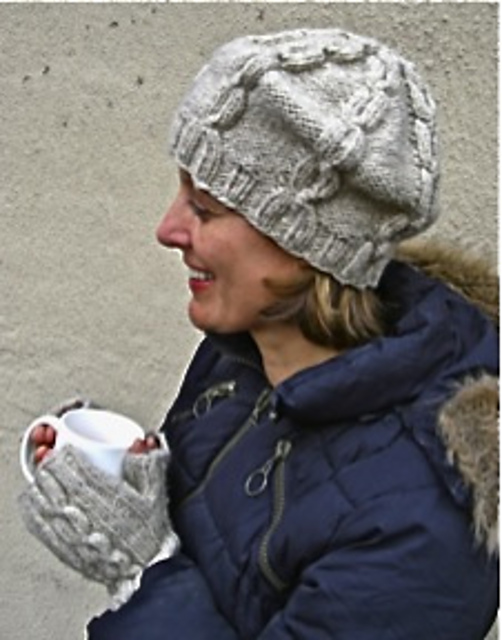 #4 Knotted Cable Beret and Mitts