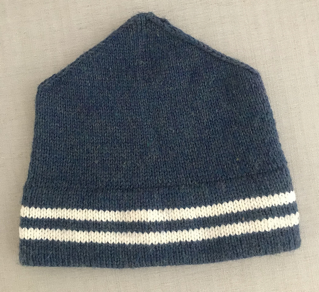 LANGZHEN Winter Beanie With Visor - Warm Knit Hat For Men & Women | Stylish Ski Hat In Navy Striped