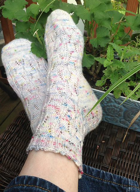 Polka Dots and Scrub Brushes Toe-up Sock
