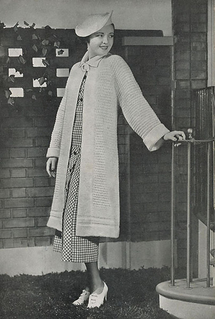 Knitted Coat #326 and Crocheted Hat #327