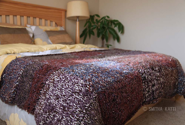 Ravelry: 4 Strand Knit, Easy Chunky Block Blanket pattern by Smitha Katti