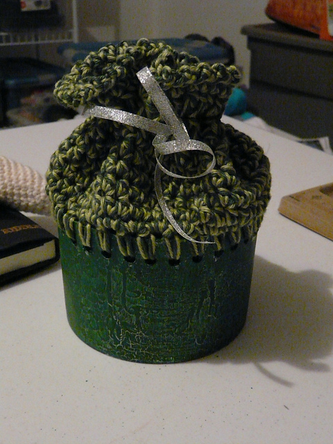 Yarn Ball Cozy from a CD Canister