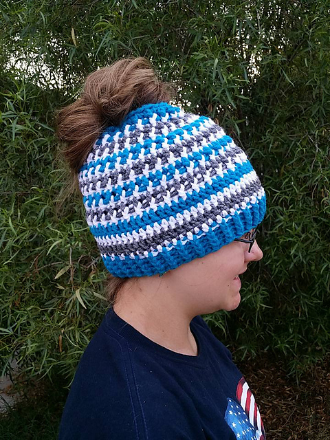 Snowy Nights Messy Bun Beanie