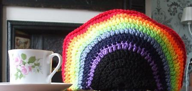 Rainbow tea cosy