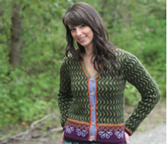 Cropped Border Cardigan