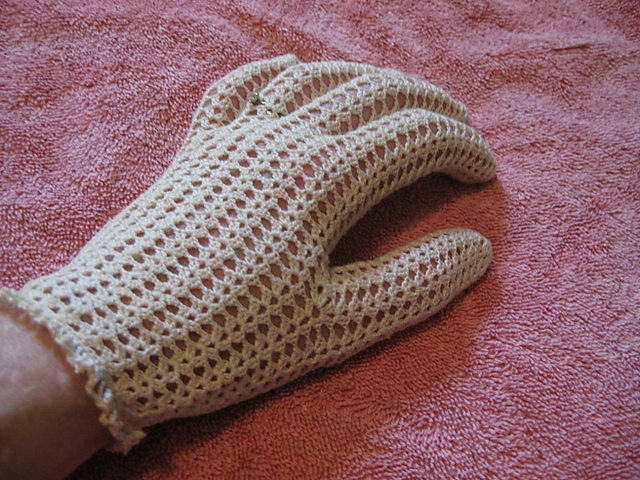Crocheted Lacy Gloves