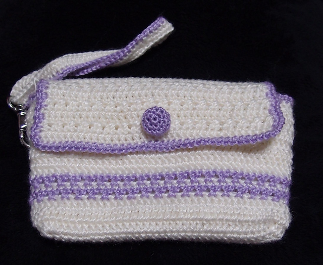 White and Purple Wristlet