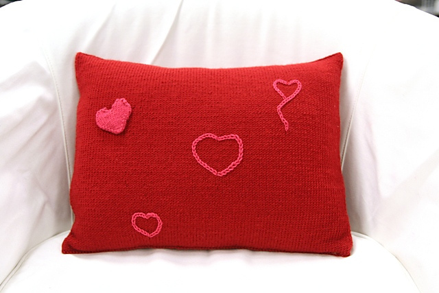 Pillow Cover with Hearts