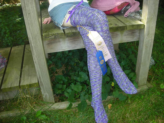 Over-the-Knee Cable and Lace Socks