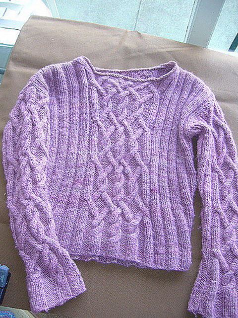 16 Sweater with Ribs and Cables