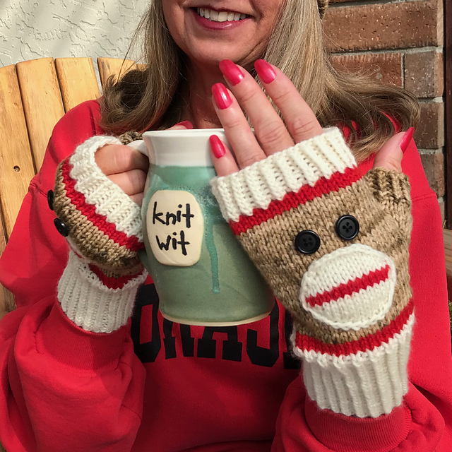 Sock Monkey Stocking Cap & Mitts